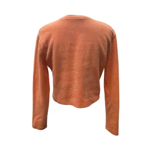 Zara Cropped Knit Sweater Orange Long Sleeve Top Women's‎ Small thumbnail 3