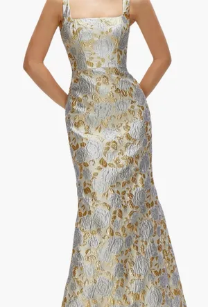 Dessy Collection Gown in Winter Mist Gold Size 0 thumbnail 1