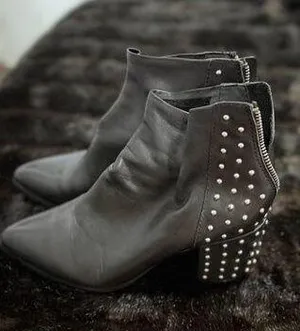 Steve Madden Jillian-S Bootie Women's Boots Black Leather : 8 M thumbnail 1