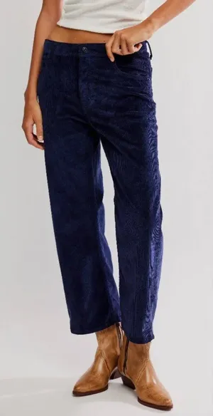 FREE PEOPLE NWT We The Free Deep Trance Dropped Corduroy Jeans / Deep Seas thumbnail 1