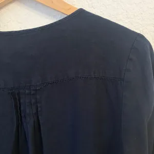 Monsoon Linen Button Tunic Top 6 Pintuck Roll Tab Sleeve Coastal‎ Nautical Beach thumbnail 8