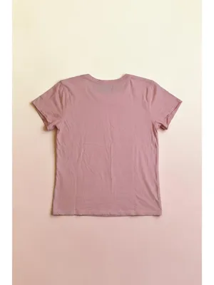 Anthropologie Maeve Mon Cheri Graphic Tee Pink Raw Hem T Shirt Size L thumbnail 2