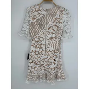 Lulus My Dearest White Lace Short Sleeve Mini Dress Medium White Bridal Cocktail thumbnail 6