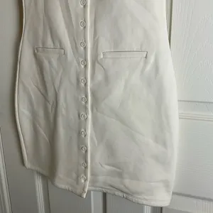 ZARA | Off-White Button-Down Mini Dress woman’s Size Medium thumbnail 5