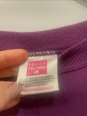 Hanes Floral Purple Women's Sweatshirt vintage 80’s thumbnail 3