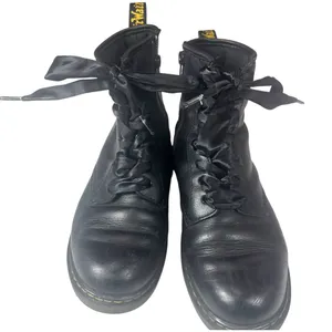 Dr. Martens Black Leather Lace Up Ankle Boots Side Zip US 7 thumbnail 6