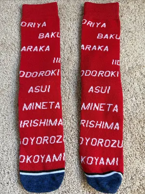 My Hero Academia Red Class 1-A Character Crew Socks. Unisex thumbnail 6