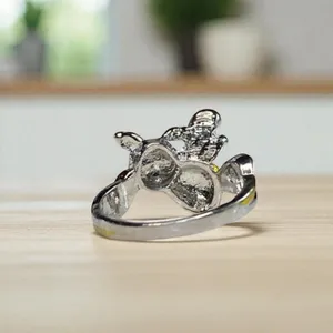 Silver Hidden Message Bee Ring Size 8 thumbnail 2