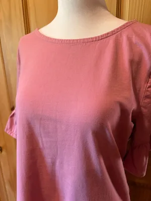 J.Crew Ruffle Sleeve Pink T-Shirt Knee Length Dress women’s M thumbnail 4