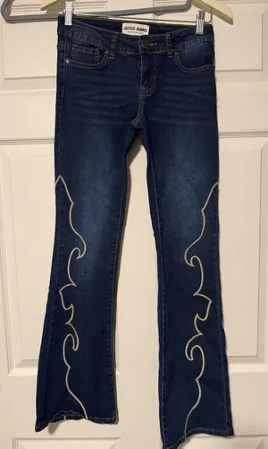 Western Embroidered Bootcut Denim Jeans 90s Y2K‎ Festival thumbnail 1