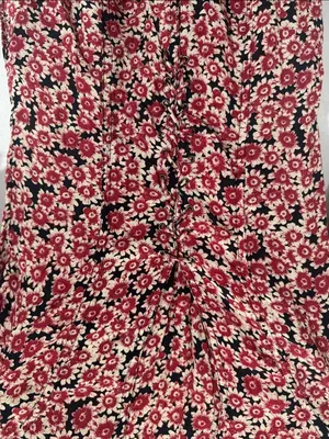 Free People Lace Up Mini Black Combo Dress Buttoned Front Ditsy Floral Print S thumbnail 12
