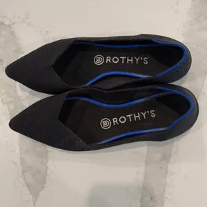 Rothy's The Point Black Solid Blue Halo Ballet Flat Women's 7.5 Slip On Comfort thumbnail 7