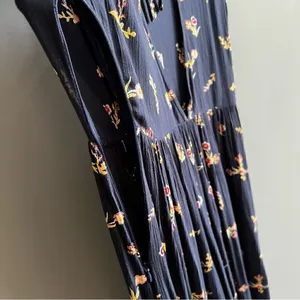 Roxy Rush Minute Short Sleeve Midi Dress Navy Floral Size Small thumbnail 8