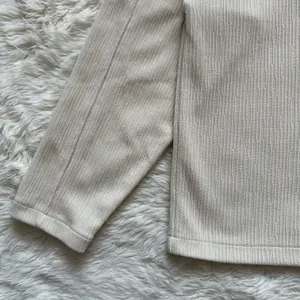 Madewell Top Striped Jacquard Funnelneck Long Sleeve Cream XS thumbnail 8