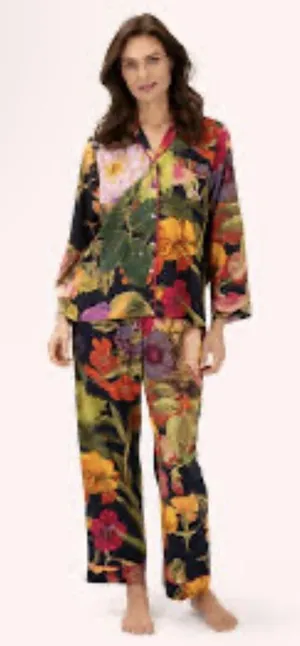 Powder "Midnight Posy" pajamas Floral Size Large Long Sleeves Pants thumbnail 1
