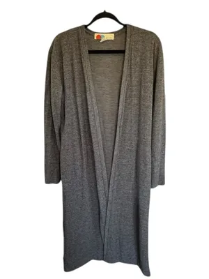 Free People FP Beach ☀︎︎ Bicoastal Open Duster Long Cardi ☀︎︎ Charcoal ☀︎︎ Small thumbnail 8