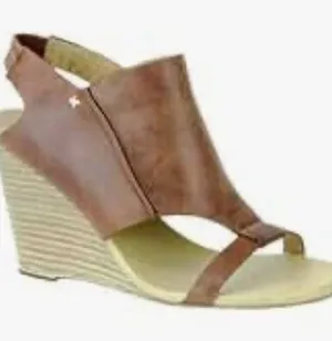 Koolaburra by UGG Perez distressed leather wedge sandals in brown 7 thumbnail 1