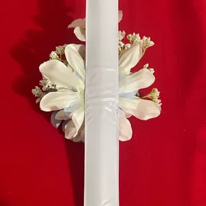 Blue and white wrist corsage. Handmade/skap bracelet corsage. thumbnail 4