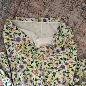 NWT Loft Floral Linen Blend Puff Sleeve Shift Mini Dress 12 Boho Western Chic thumbnail 9