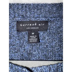 Current Air‎ Blue Marled Cable Knit Bell Sleeve Button Front Cardigan 2120145 M thumbnail 3