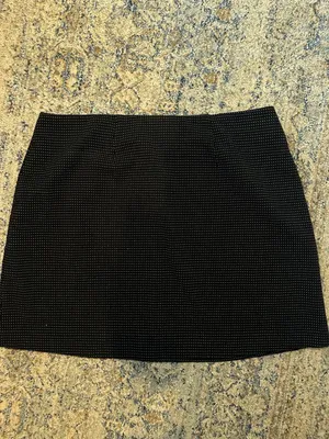 Elle Womens Black Dot Pindot A-Line Mini Skirt Size L thumbnail 4