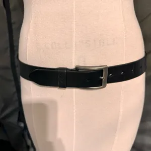 Buffway Men's Leather Black Belt Size 46 Classic Casual Brass Buckle Handmade thumbnail 2