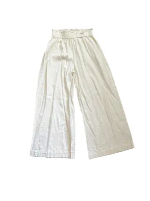 Emerson Fry Arctic Wolf Linen Blend Pull On Wide Leg Pants Cream XS thumbnail 3