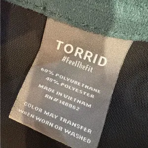 Torrid Dark Green Faux Leather Pants Size 18 Plus Coated Pull-On Dark Academia thumbnail 5