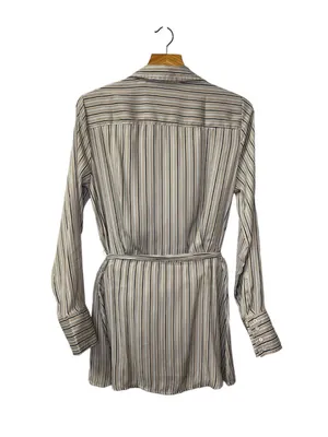 Free People Arlo Wrap Plunge Neckline Striped Long Sleeve Top Blouse Small thumbnail 5
