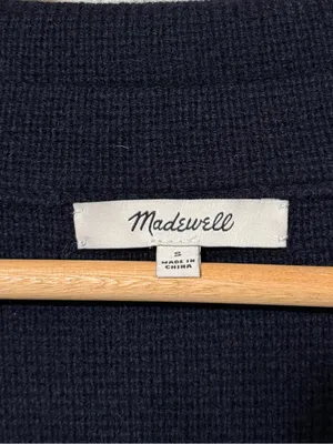 Madewell Navy Blazer Sweater Cardigan Jacket Size Small Oversized Merino Wool thumbnail 3