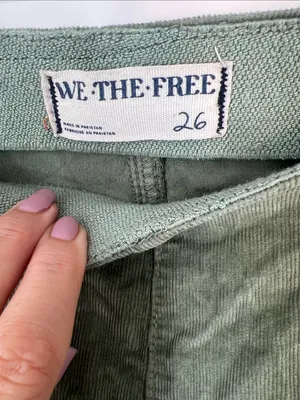 We the free  Green Corduroy flat front Pants thumbnail 5
