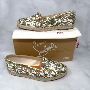 Christian Louboutin Loubi Jungle Ares Spike Studded Flat Espadrille Shoes 41 thumbnail 2