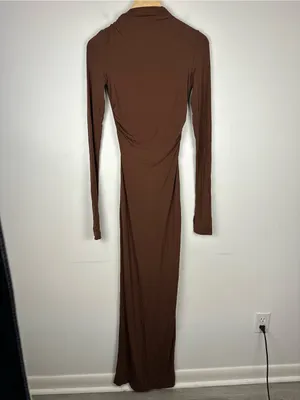 Helsa Revolve Brown Jersey Backless Maxi Dress Women’s Sz XS thumbnail 3