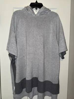 Lululemon Opened Up Poncho Sweater Grey with Dark Gray thumbnail 1