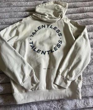 TALENTLESS Cream Hoodie with Circle Logo thumbnail 1