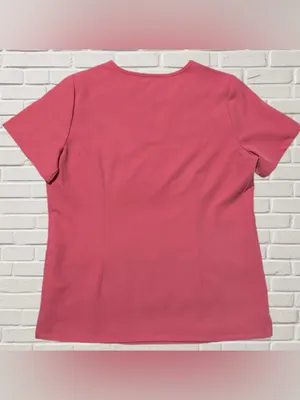 FIGS Casma Scrub Top Pink Salmon Coral V Neck Medical Uniform Women’s M thumbnail 2
