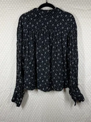 Madewell Black White Floral Button Up‎ Long Sleeve Top thumbnail 7