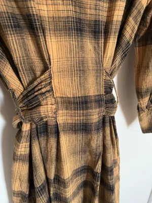 Free People English Rose Plaid Mini Dress Linen Blend Size 2 thumbnail 7