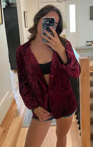 Skies Are Blue Velvet Blazer thumbnail 1