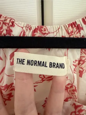 The Normal Brand Isla Maxi Dress Pink and White Print Boho Long Dress Medium thumbnail 5