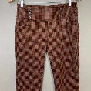 Urban Outfitters Pants‎ Gingham Plaid Black Brown Flared Leg Size 2 Preppy Retro thumbnail 6