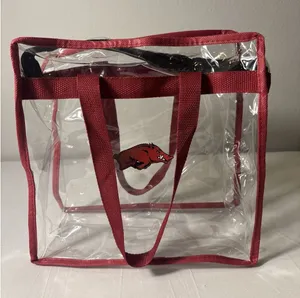 Clear Red Stadium Approved Shoulder Bag‎ Tote Arkansas Razorback Hogs Purse thumbnail 1
