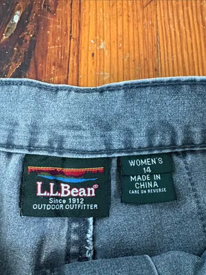 Vintage L.L. Bean Women's Washed Denim Cargo Shorts Gray Gorpcore thumbnail 2