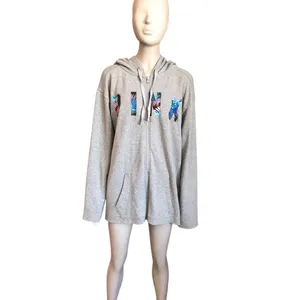 Pink Victoria’s Secret Gray Tropical Zip Up Jacket thumbnail 2