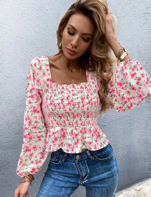 SheIn Floral Top thumbnail 1
