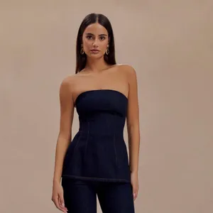 Meshki Denim Bandeau Top thumbnail 3
