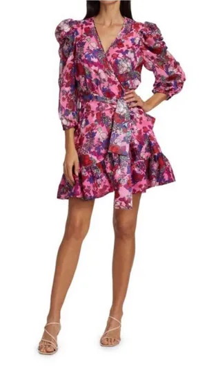 Pink Floral Long Sleeve Dress thumbnail 2