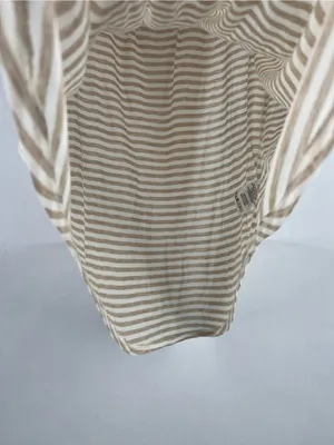 Anthropologie‎ Neutral Beige & White Striped V‑Neck Tee thumbnail 10