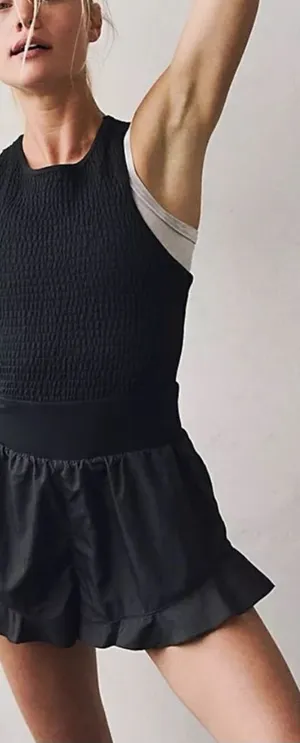 Free People Movement Breathless Shorties Onesie Romper In Black NWT Size Medium thumbnail 1