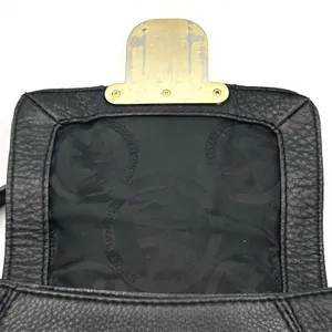 Michael Kors‎ Black Leather Crossbody Bag Womens Small Gold Hardware Y2K Chic thumbnail 8